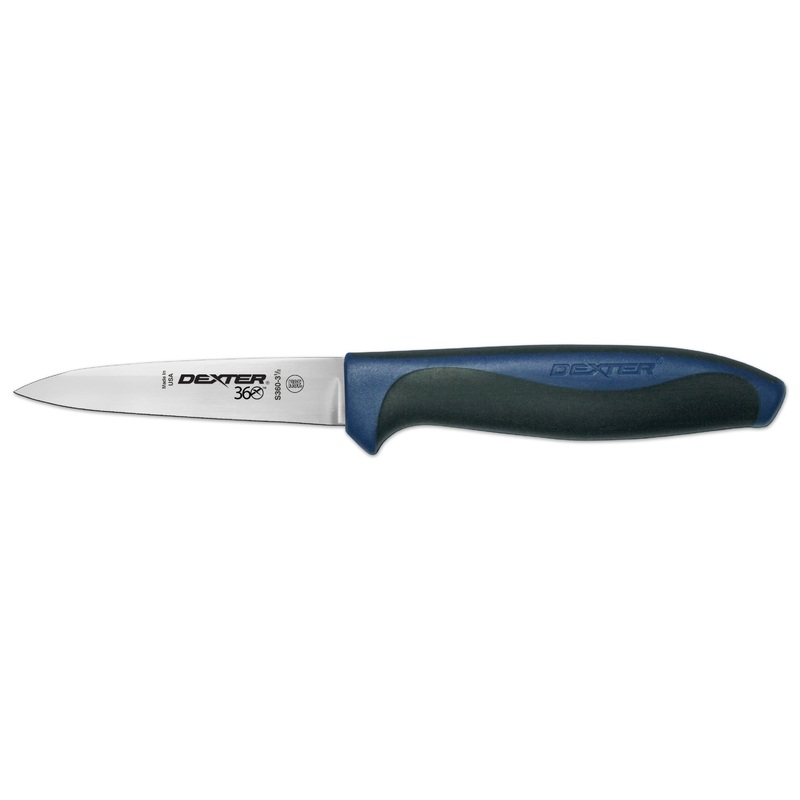 Dexter-Russell S360-3-1/2C-PCP Dexter 360 Paring Knife with Black/Blue Handle 3-1/2"