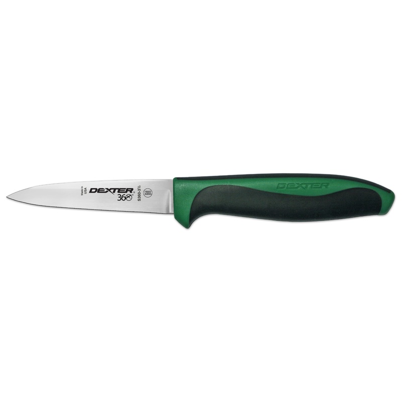Dexter-Russell S360-3-1/2G-PCP Dexter 360 Paring Knife with Black/Green Handle 3-1/2"