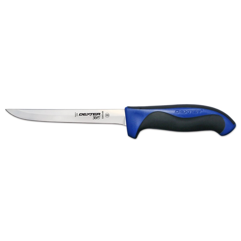 Dexter-Russell S360-6NC-PCP Dexter 360 Narrow Boning Knife with Black/Blue Handle 6"