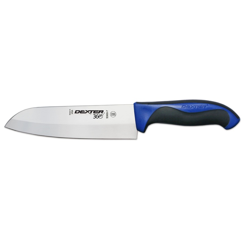 Dexter-Russell S360-7C-PCP Dexter 360 Santoku Chef Knife with Black/Blue Handle 7"