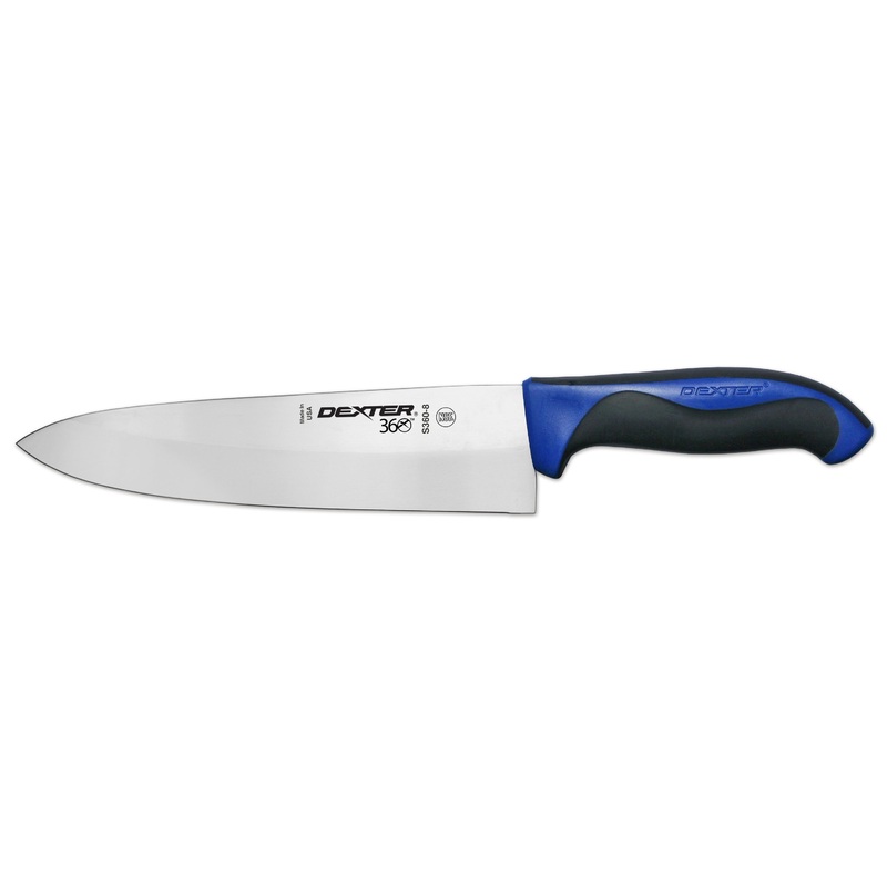 Dexter-Russell S360-8C-PCP Dexter 360 Cook's Knife with Black/Blue Handle 8"