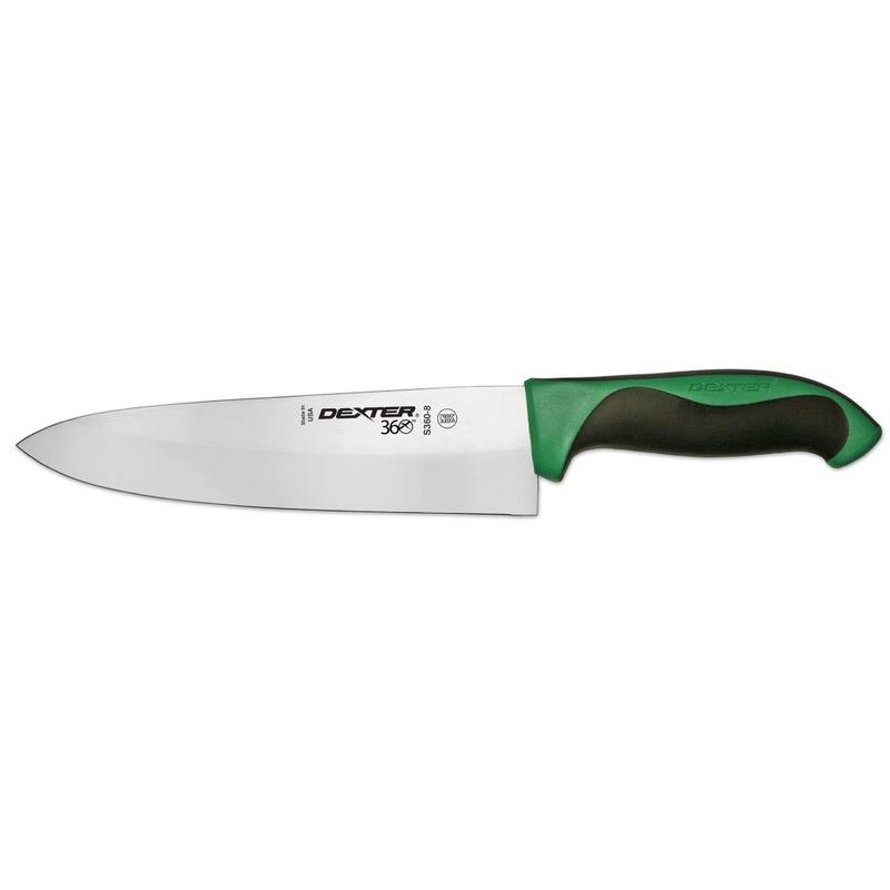 Dexter-Russell S360-8G-PCP Dexter 360 Cook's Knife with Black/Green Handle 8"