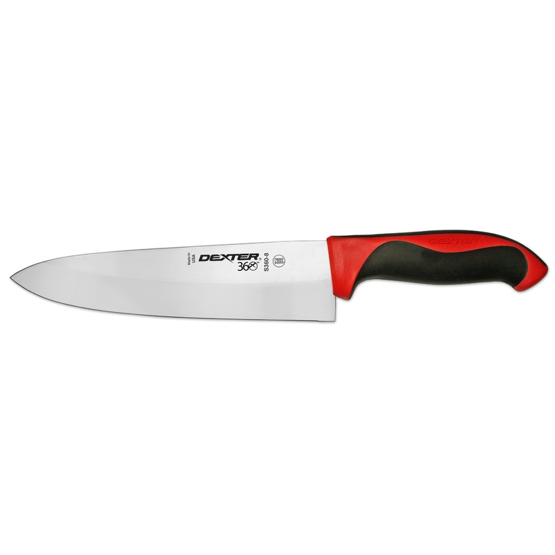 Dexter-Russell S360-8R-PCP Dexter 360 Cook's Knife with Black/Red Handle 8"