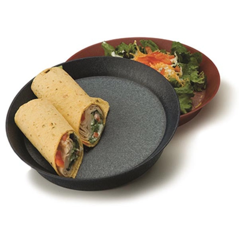 HS Inc. HS1038SB-CH Polypropylene Round Deli Server with Short Base 10" - Charcoal
