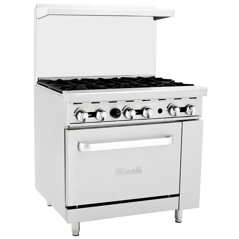 Migali C-RO6-LP Competitor Series 6 Burner Gas Range with 1 Standard Oven 36" - LP - 177,000 BTU