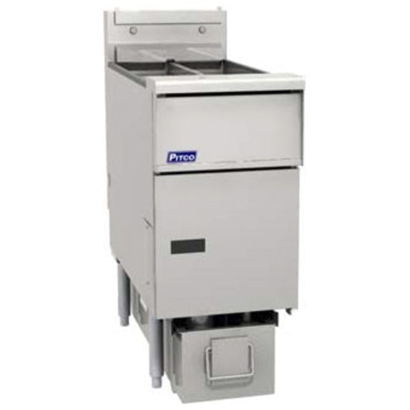 Pitco SE14TS-1FD-SSTC Solstice Floor Split Pot Electric Fryer with Solid State Controls and Under-Fryer Drawer Filtration 40-50 lb./cap - 208v/3-ph, 17kW