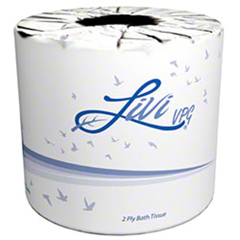 SI-21547 LIVI VPG 2-Ply Toilet Tissue  4-1/16" x 3-3/4" - 500 Sheets/Roll - 80 Rolls/Case