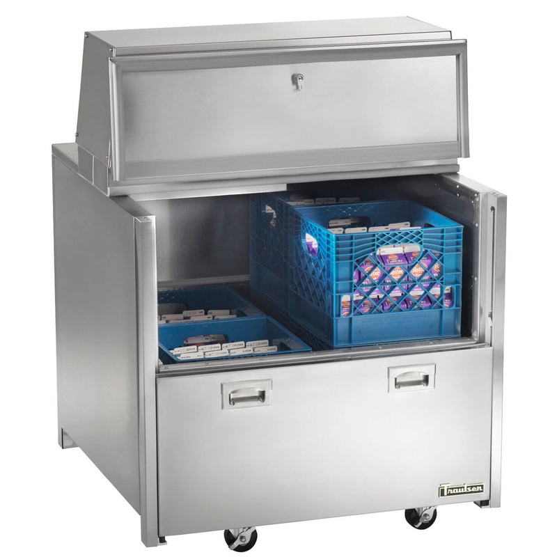 Traulsen RMC34S6 Single Sided School Milk Cooler 34" with 6" Casters - 8-Crate/cap