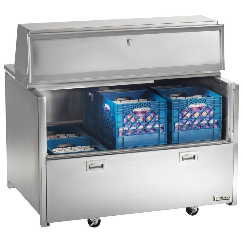 Traulsen RMC49D4 Double Sided School Milk Cooler 49" with 4" Casters - 12-Crate/cap