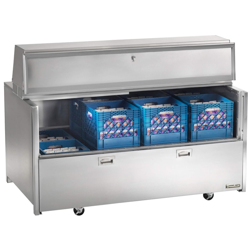 Traulsen RMC58S4 Single Sided School Milk Cooler 58" with 4" Casters - 16-Crate/cap