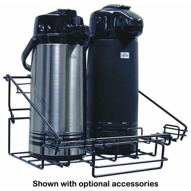 Update International APRK-2N 1-Tier Airpot Rack with DripTrays & Sign Holders - Fits 2 Pots