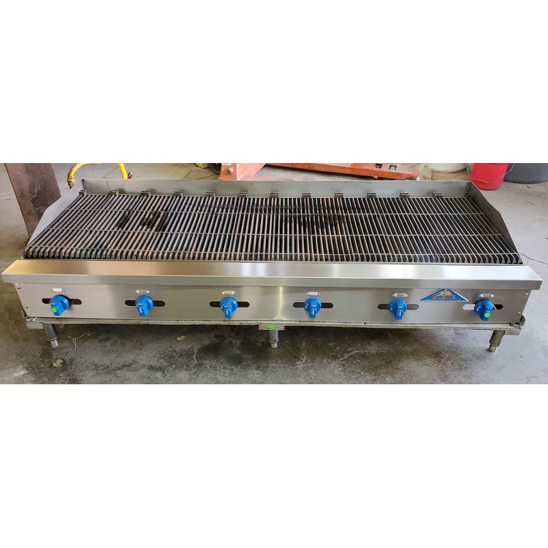 Used Restaurant Equipment - Comstock-Castle 6-Burner Natural Gas Charbroiler wtih Manual Controls 72"