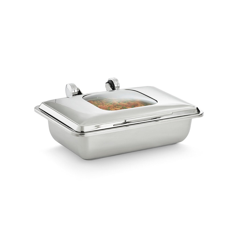 Vollrath 4644010 Mirage Full-Size Induction Chafer with Glass Lid and Food Pan 8.3 qt.