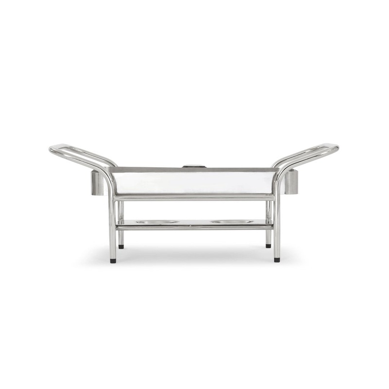 Vollrath 4644050 Mirage Stainless Steel Full-Size Induction Chafer Stand with Fuel Holders 25" x 16-3/4"