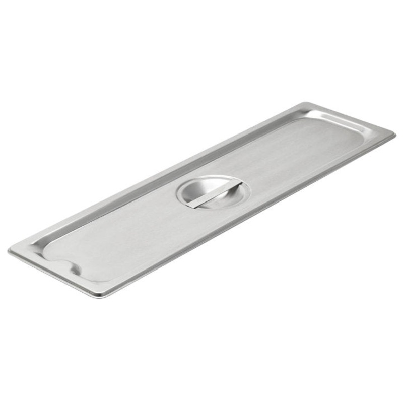 Vollrath 93500 Super Pan Stainless Steel Steam Table Flat SoCover Food Pan Cover - 1/2 Size Long