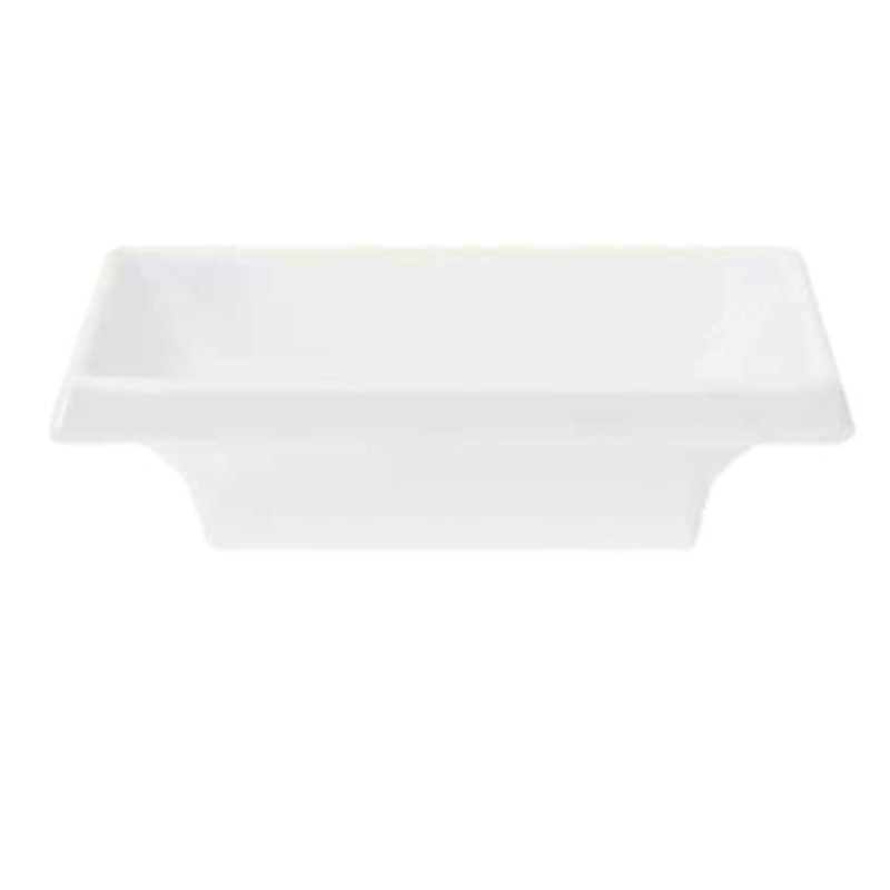 GET 025-W Water Lily Melamine Rectangular Sauce Dish 2 oz. - White - 24/Case