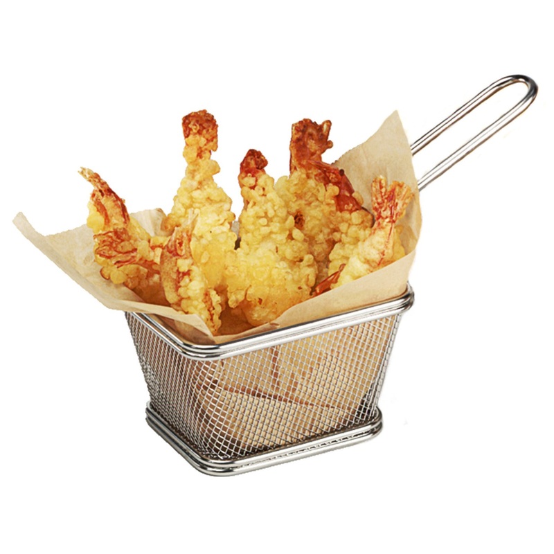 GET 4-81860 Specialty Servingware Stainless Steel Single Serving Fry Basket 4" x 3-1/4" x 2-1/4"H
