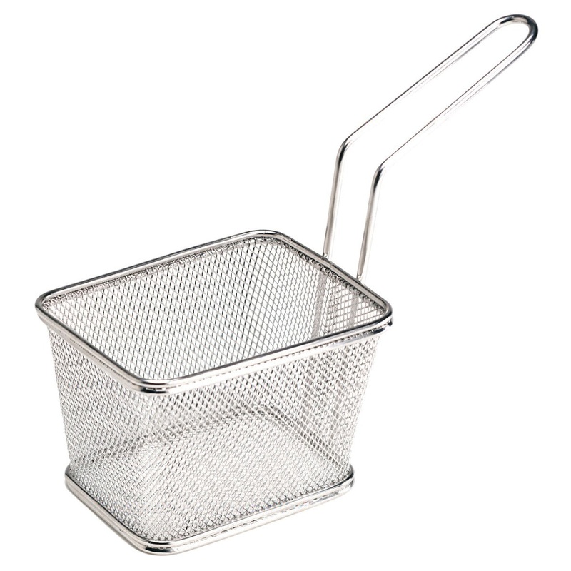 GET 4-81868 Specialty Servingware Stainless Steel Single Serving Fry Basket 5" x 4" x 3-1/4"H