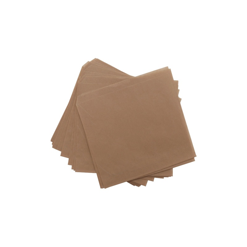 GET 4-T4000 Food-Safe Double-Open Bag / Wire Cone Basket Liner / Deli Wrap 7" x 7" - Brown Paper - 2000/Case