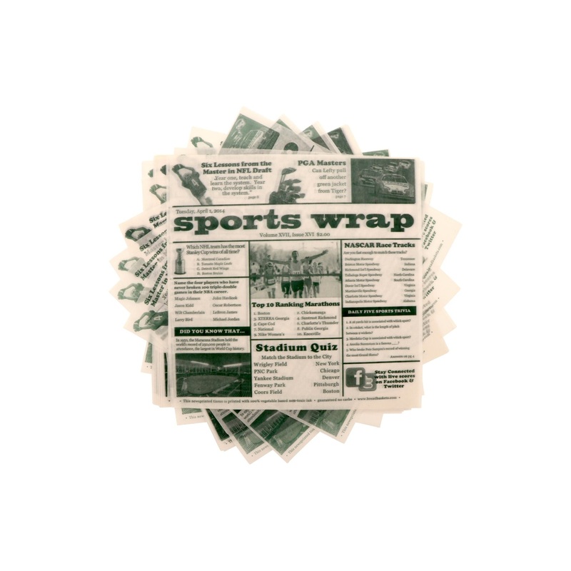 GET 4-TG1080 Food-Safe Sports Newsprint Liner 12" x 12" - White Paper - 1000/Case