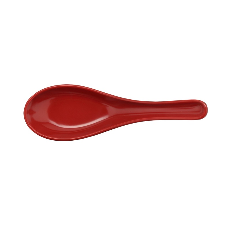 GET 6026-RB Fuji Melamine Soup Spoon 4/5 oz. - Red/Black - 60/Case