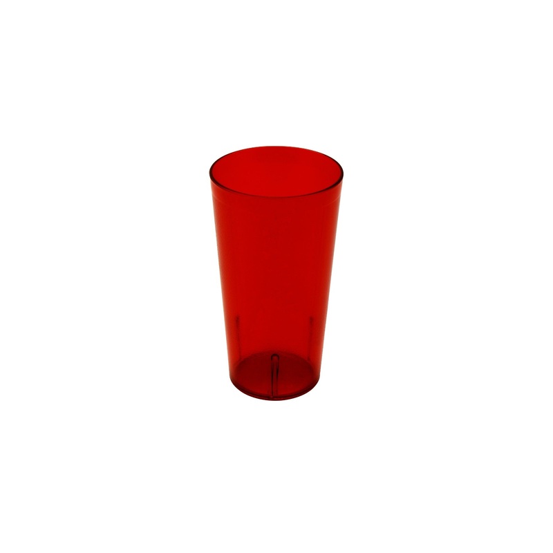 GET 6632-1-R SAN Plastic Stackable Tall Pebbled Textured Tumbler 32 oz. - Red - 48/Case