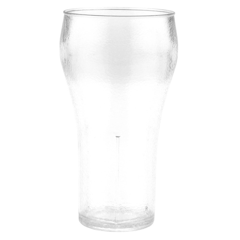 GET 7716-1-CL SAN Plastic Stackable Pebbled Textured Bell Soda Tumbler 16 oz. - Clear - 72/Case