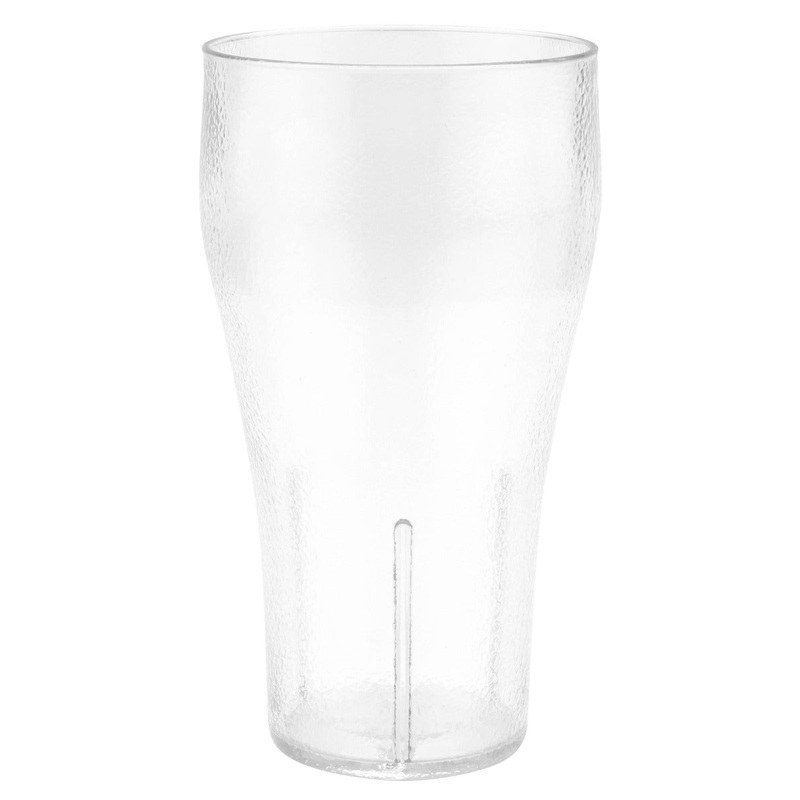 GET 7720-1-CL SAN Plastic Stackable Pebbled Textured Bell Soda Tumbler 20 oz. - Clear - 24/Case
