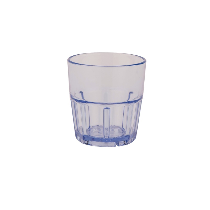 GET 9907-1-BL Bahama SAN Plastic Stackable Paneled Rocks Tumbler 7 oz. - Blue - 72/Case
