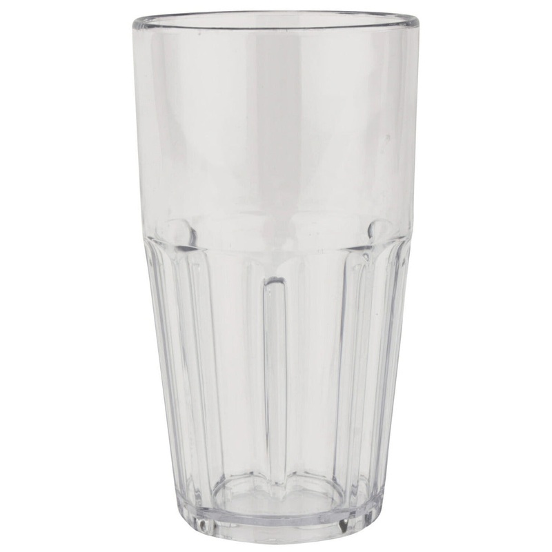 GET 9922-1-CL Bahama SAN Plastic Stackable Paneled Cooler Tumbler 22 oz. - Clear - 12/Case