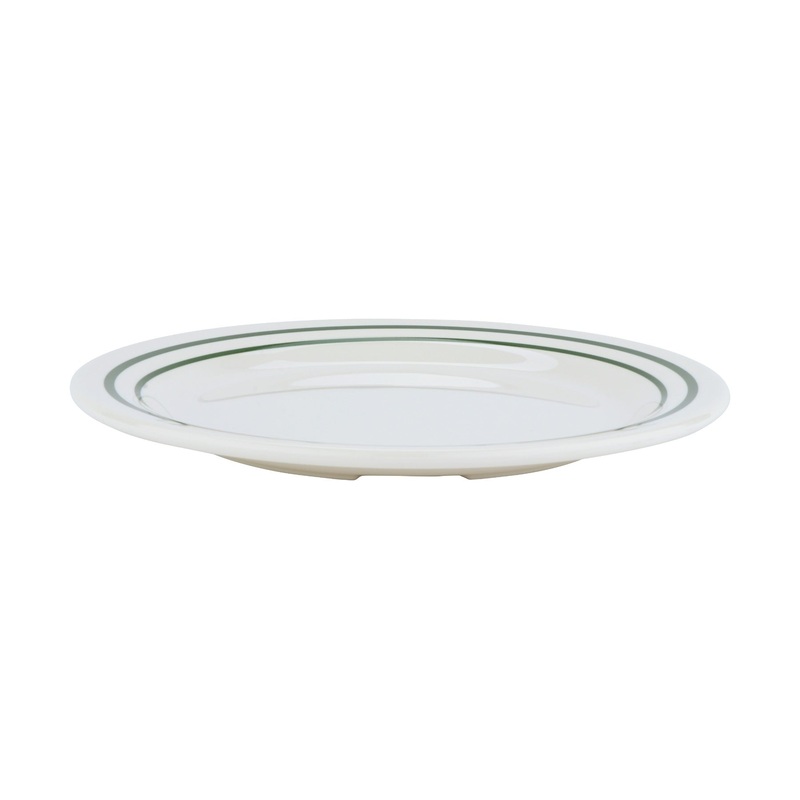 GET BF-010-EM Melamine Plate Round 10", Emerald/White