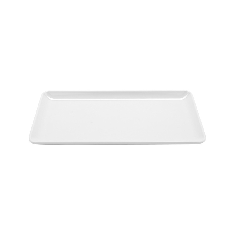 GET CS-1156-W Midtown Melamine Rectangular Coupe Platter 11-1/2" x 6" - White - 12/Case