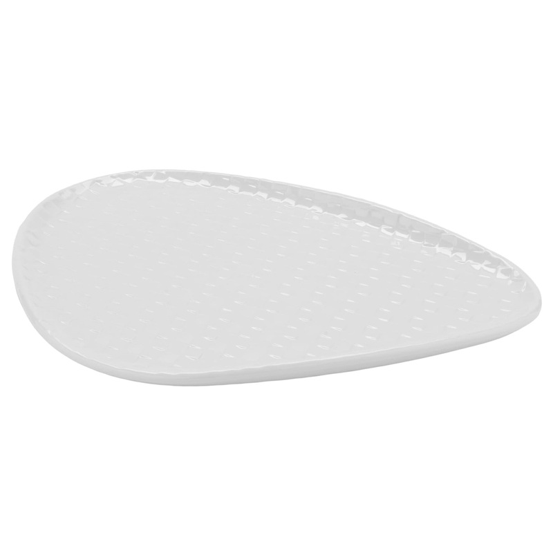 GET CS-1180-CN-W Coralline Melamine Freestyle Triangle Plate 10-3/4" x 8-3/4" x 6-3/4" - White - 12/Case