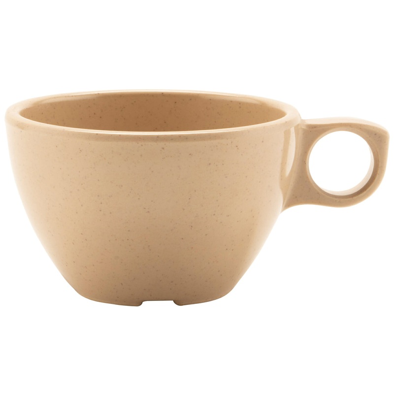 GET DC-100-S SuperMel Melamine Ovide Coffee Cup / Mug 7-1/2 oz. - Sandstone - 48/Case