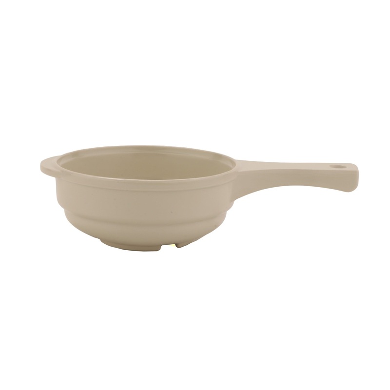 GET HSB-110-IV Melamine Soup Bowl w/ Handle Round 10 oz, Ivory