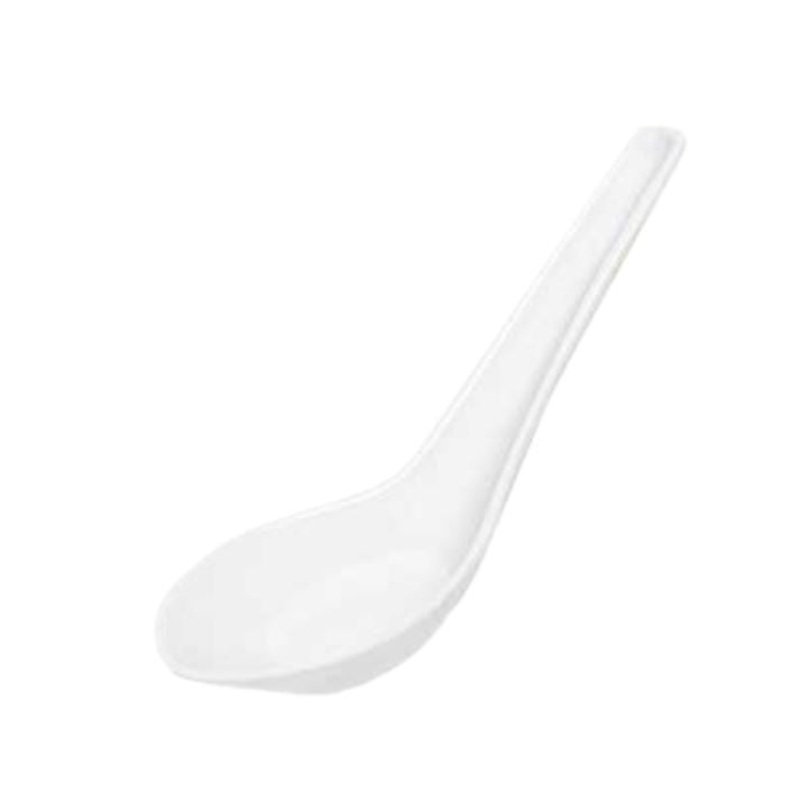 GET M-6030-W Hidden Treasures Melamine Won-Ton Soup Spoon 5/8 oz. - White - 60/Case