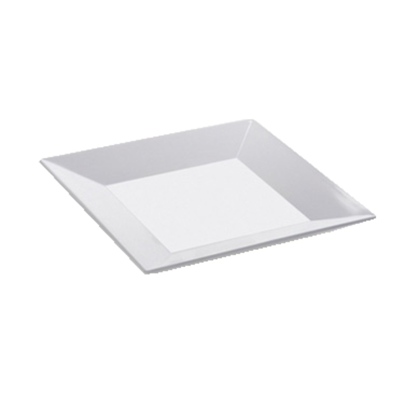 GET ML-103-W Siciliano Melamine Square Lunch / Salad Plate 8" - White - 12/Case