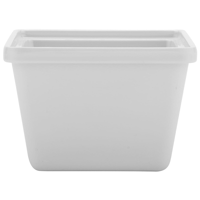 GET ML-148-W Melamine Square Salad Crock 28 oz. -  White - 12/Case