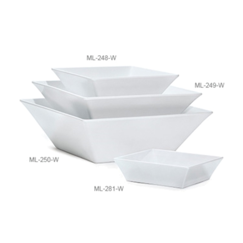 GET ML-281-W Siciliano Melamine Square Pasta Bowl 2-1/4 qt. - White - 12/Case