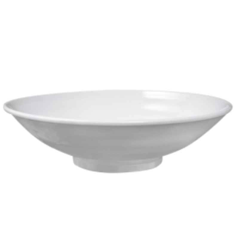 GET ML-73-W Milano Melamine Round Pasta Bowl with Rubber Feet 2 qt. - White - 12/Case