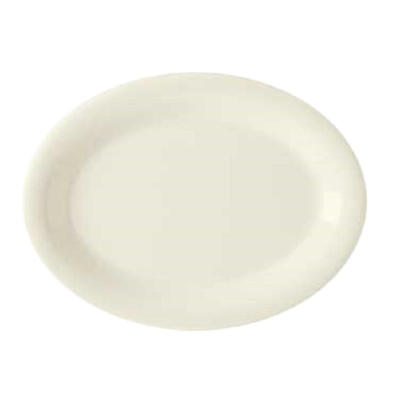 GET OP-135-DI Diamond Ivory Melamine Oval Platter 13-1/2"L x 10-1/4"W - Ivory - 12/Case