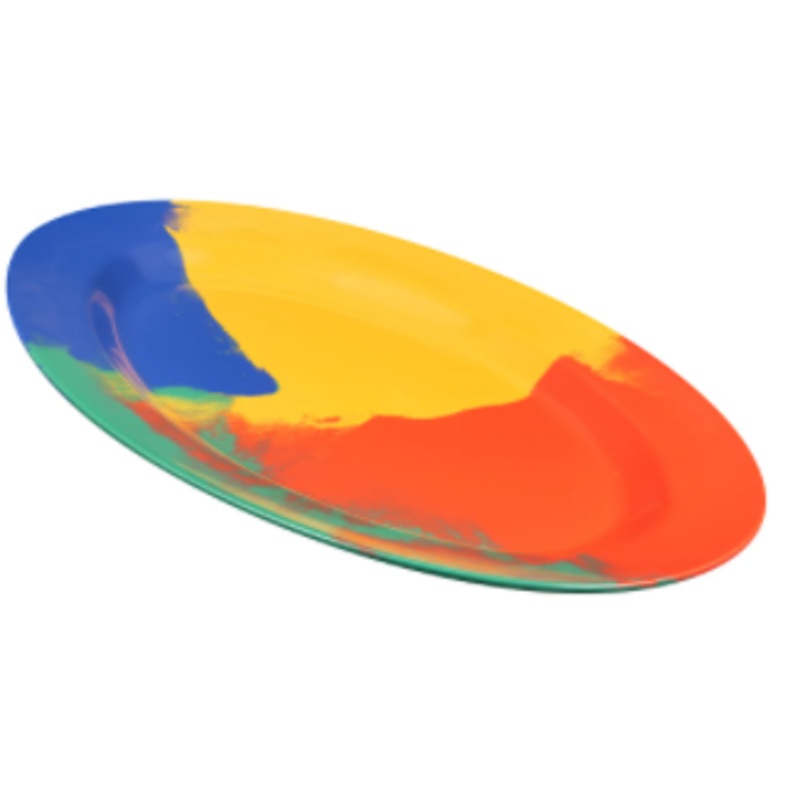 GET OP-621-CE Diamond Celebration Melamine Oval Serving Platter 21"L x 15"W - Multi-Colored - 12/Case