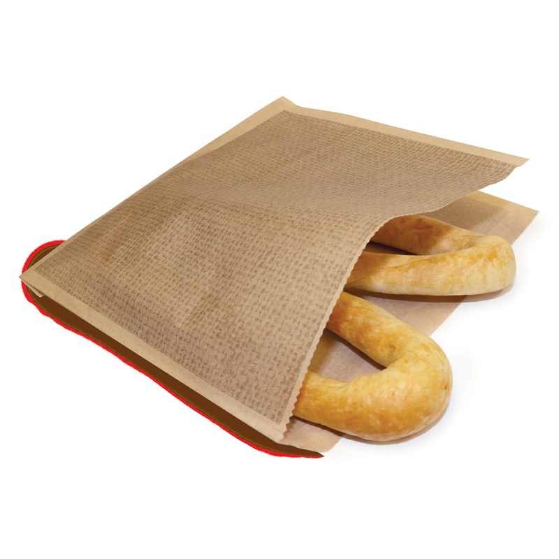 GET P-BUR-77-BR Food-Safe Double-Open Bag / Wire Cone Basket Liner 7" x 7" - Burlap on Brown - 2,000/Case