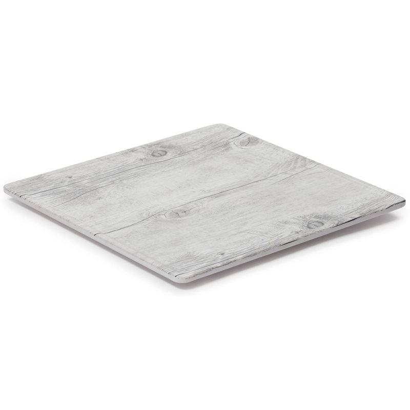 GET SB-1212-WBW Madison Avenue / Granville Melamine Square Display Serving Board / Tray 12" x 12" - Faux White Birch Wood