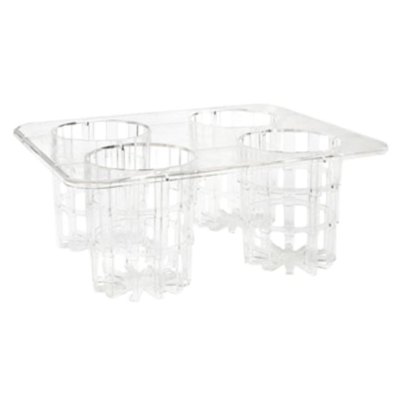 GET SDB-32-PC-RACK Polycarbonate 4 Slot Salad Dressing / Juice Bottle Rack - Clear - For 16 & 32 oz. SDB Bottles