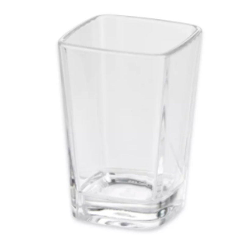 GET SW-1435-CL SAN Plastic Square Petite Dessert Glass / Shot Glass 3 oz. - Clear - 24/Case