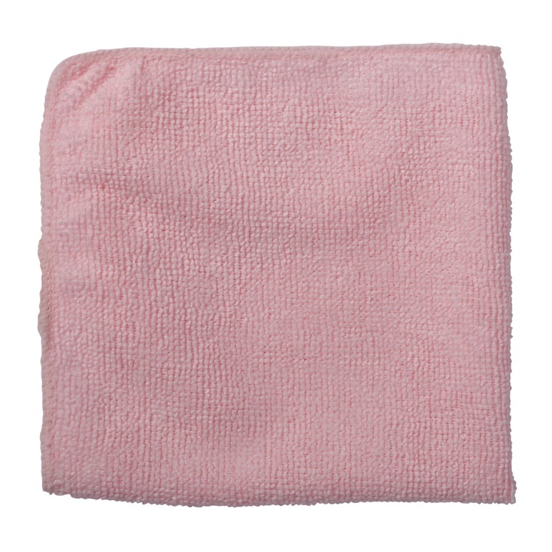 Rubbermaid 1820577 Commercial Light Duty Microfiber Cloth 12" x 12" - Pink