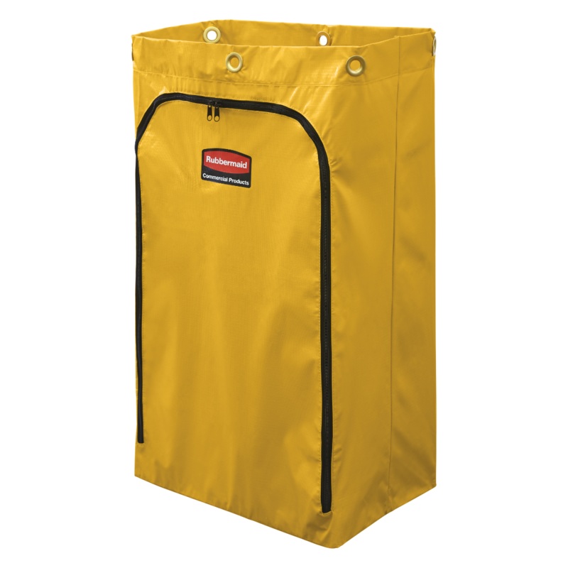 Rubbermaid 1966719 Janitorial Cart Vinyl Replacement Bag with Zipper 24 Gal. - Yellow