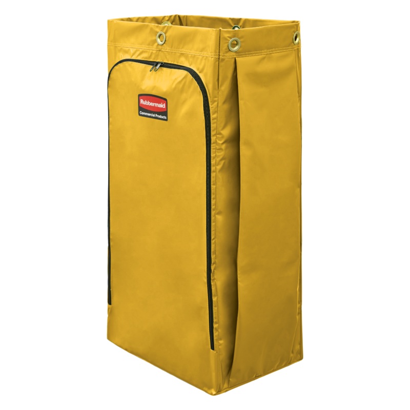 Rubbermaid 1966881 Janitorial Cart Vinyl Replacement Bag with Zipper 34 Gal. - Yellow