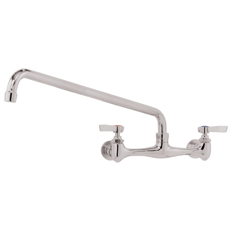 Advance Tabco K-119 Heavy-Duty Lead-Free Splash Mount Faucet with 8"O.C and 16" Swing Spout